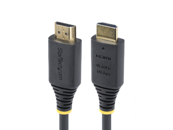 Cable de Video HDMI 2.0 StarTech HDMI2-CABLE-4K60-8F, HDMI a HDMI (M-M), 2.4m. Chapado en Oro. Color Negro.