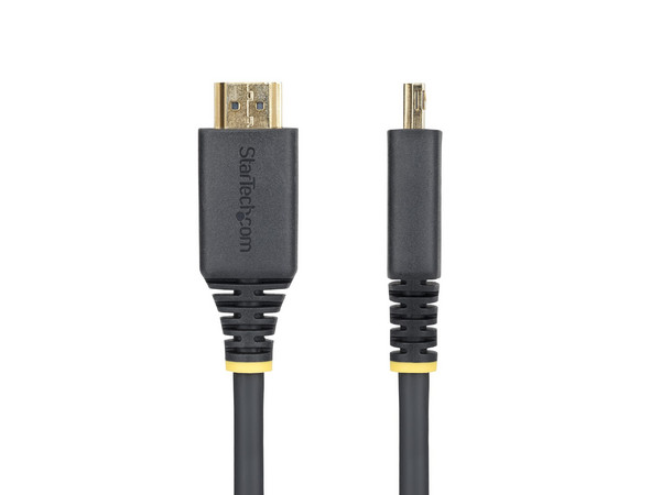 Cable de Video HDMI 2.0 (M-M) StarTech HDMI2-CABLE-GRIP-3M, 4K 60Hz, Chapado en Oro, 3m, Conector con Agarre, Color Negro.