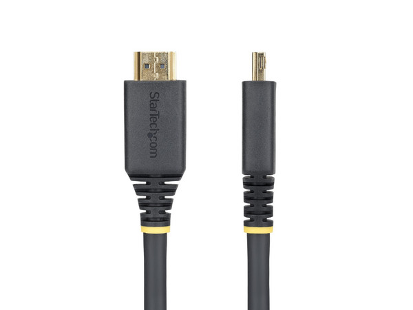 Cable de Video HDMI 2.0 (M-M) StarTech HDMI2-CABLE-GRIP-5M, 4K 60Hz, Chapado en Oro, 5m, Conector con Agarre, Color Negro.