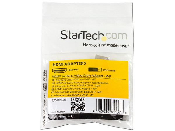 Adaptador StarTech de HDMI (M) a DVI-D (H).