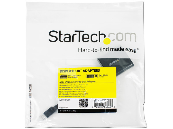 Adaptador de Video StarTech de Mini DisplayPort (M) a DVI-I (H).