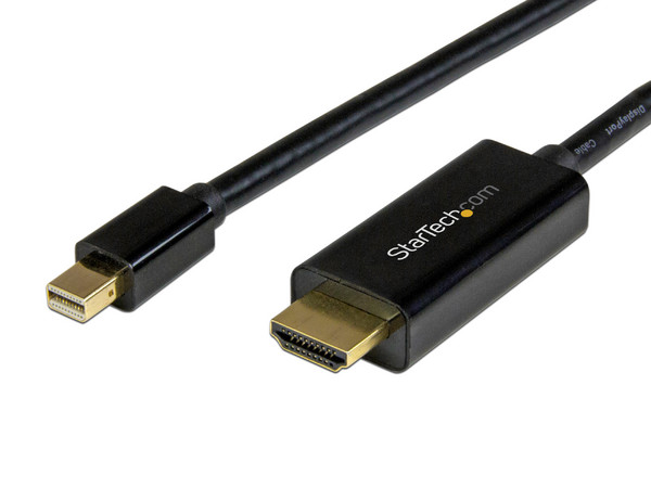 Cable Convertidor Mini DisplayPort a HDMI de 1m, Color Negro.