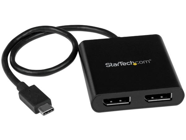 Divisor multiplicador USB-C a DisplayPort de 2 puertos, Hub concentrador MST.