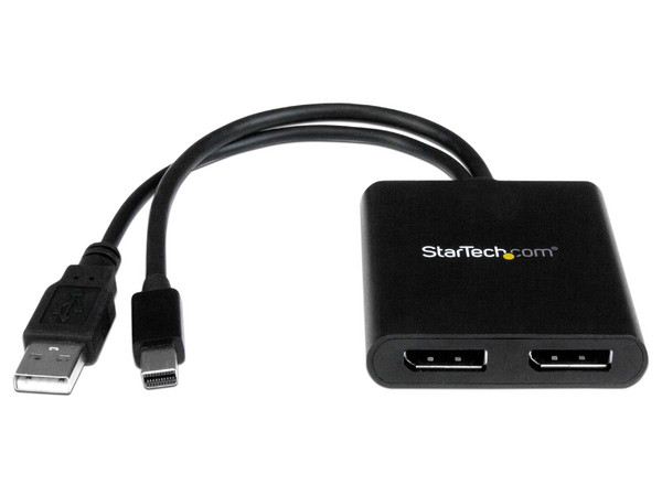 Splitter multiplicador de Mini DP a 2 puertos DisplayPort.