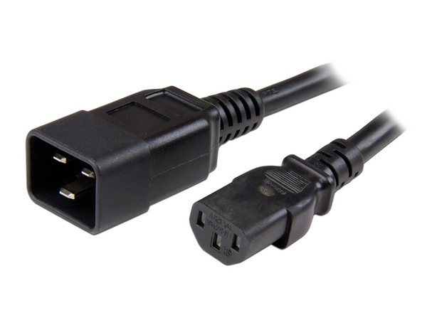 Cable de energía para computadora de C13 (hembra) a C20 (macho), 91 cm. Color negro.