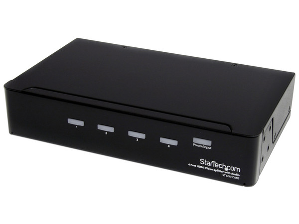Divisor Splitter HDMI de 4 puertos con amplificador.