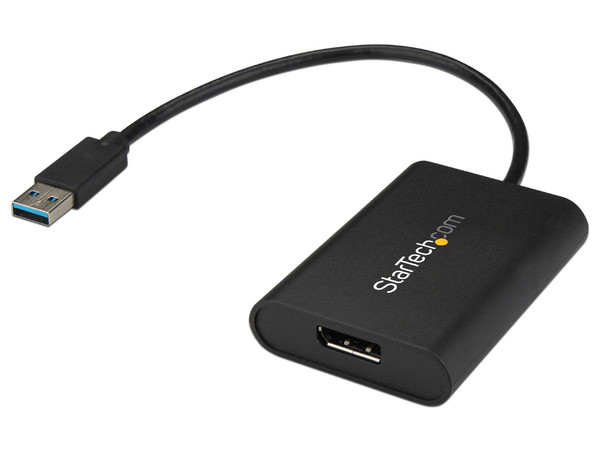 Adaptador de video StarTech USB 3.0 a DisplayPort. Color negro.