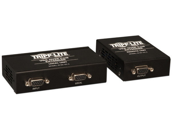 Juego Extensor TrippLite VGA sobre Ethernet, Transmisor y Receptor Estilo Caja con EDID, 1920 x 1440 a 60Hz, Hasta 305 m