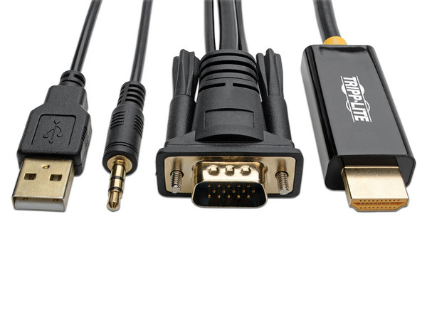 Cable adaptador de video Tripp Lite P116-006-HDMI-A de VGA + Audio a HDMI (Macho) con energía USB de 1.83m.