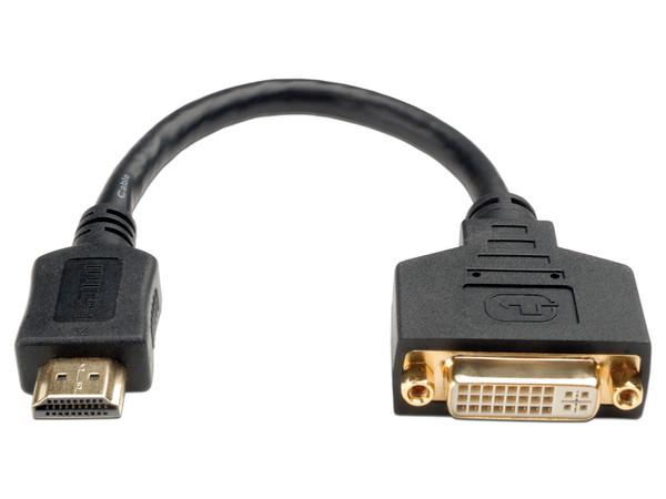 Adaptador Tripp Lite de DVI-I (H) a HDMI (M), 20 cm. Color Negro.