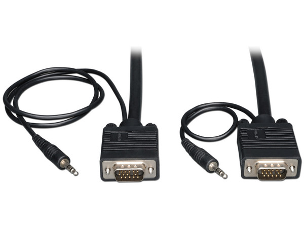 Cable Tripp-Line de video coaxial con audio de alta resolución VGA con audio, macho a macho, 10.67 m.