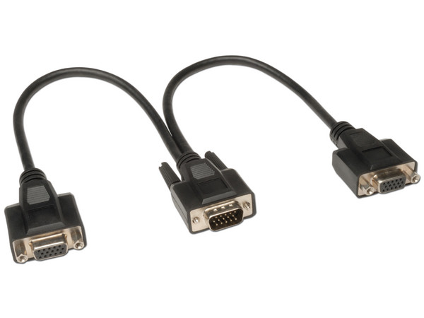 Cable Y TrippLite para VGA HD15 macho a 2 x HD15 hembra, 30.48 cm