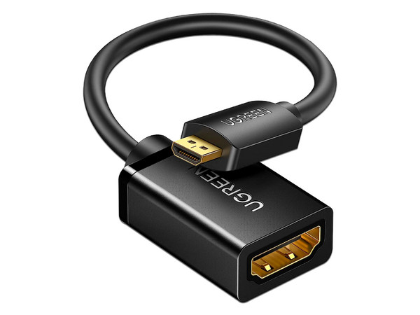 Adaptador Micro HDMI a HDMI 2.0 (M-H), Tecnología 3D, 22cm, Color negro.