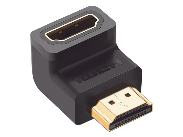 Adaptador UGREEN HDMI 2.0 de 90 grados (Macho-Hembra). Color Negro.