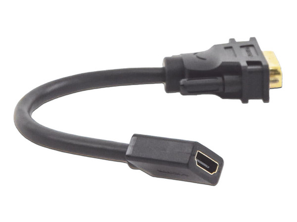 Convertidor UGREEN DVI macho a HDMI hembra de 22cm Bidireccional, 1080P a 60Hz, Color Negro.