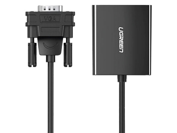 Convertidor de VGA a HDMI (M-H) Ugreen, 1080P, puerto estéreo de 3.5 mm, 15cm.