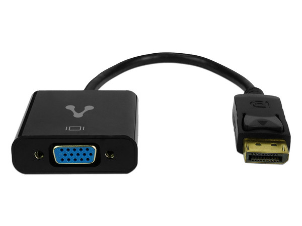 Cable Adaptador VORAGO ADP-301, DisplayPort a VGA (M-H),  Color Negro.