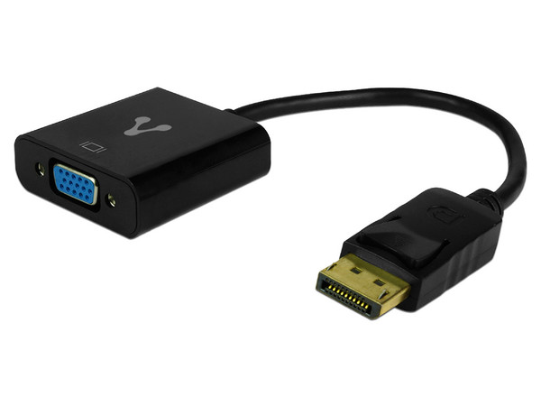 Cable Adaptador VORAGO ADP-301, DisplayPort a VGA (M-H),  Color Negro.