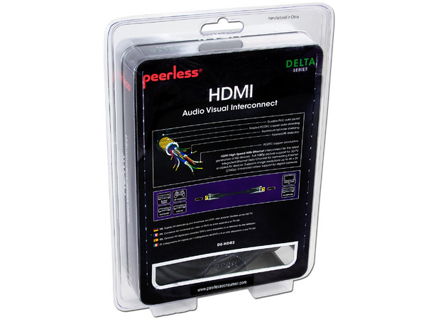 Cable Peerless DELTA HDMI 1.4 de alta velocidad con Ethernet (IPTV) M-M, 2m.