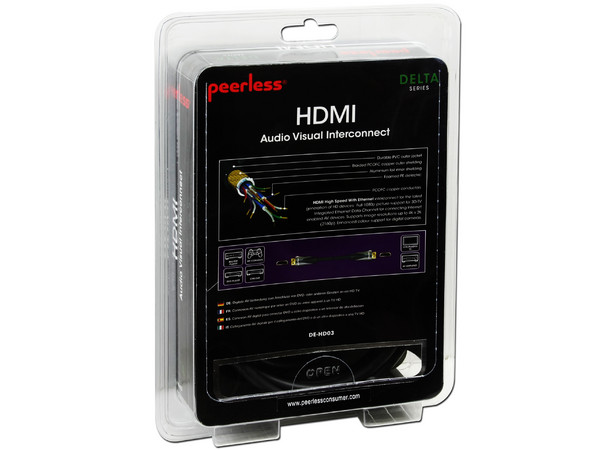 Cable Peerless DELTA HDMI 1.4 de alta velocidad con Ethernet (IPTV) M-M, 3.0m