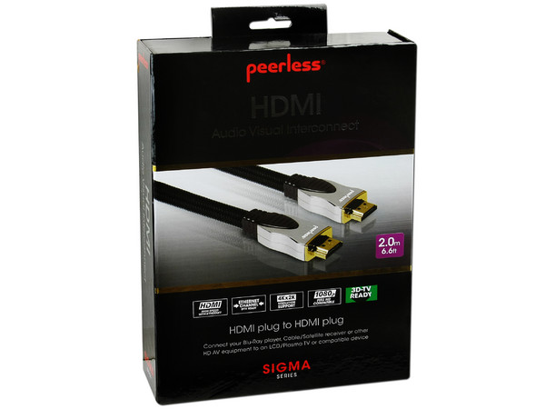 Cable Peerless SIGMA HDMI 1.4 de alta velocidad con Ethernet (IPTV) M-M, 2.0m