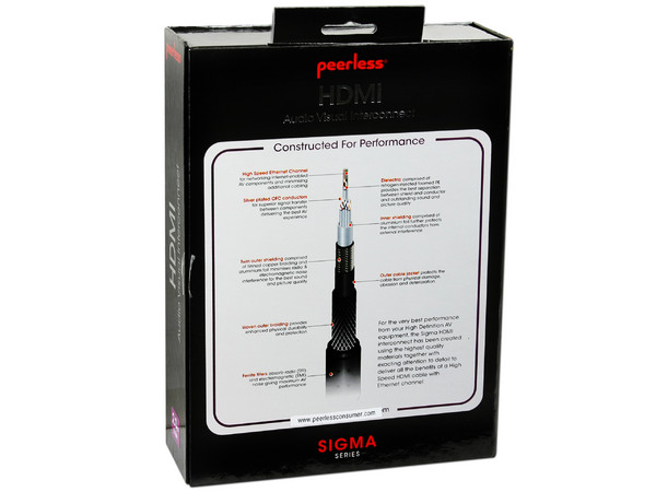 Cable Peerless SIGMA HDMI 1.4 de alta velocidad con Ethernet (IPTV) M-M, 2.0m