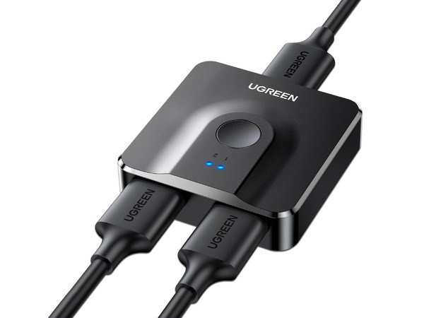 Switch Conmutador 4K Ugreen HDMI de 2 Puertos. Color Negro.