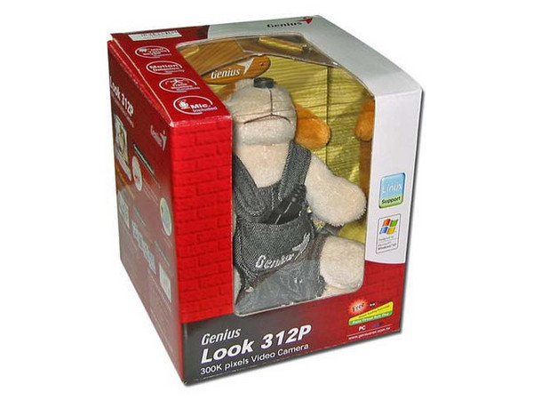 Cámara Web Genius Look 312P, USB, en forma de perro de Peluche.
