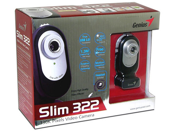Genius VideoCAM Slim 322, Resolución de 640X480, USB