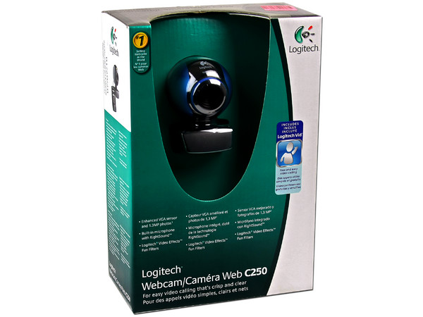 Cámara Web Logitech C250 Azul, Resolución de 640x480, USB