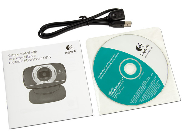 Cámara Web HD Logitech C615, Video Full HD, micrófono integrado, diseño plegable con rotación de 360 grados, USB.
