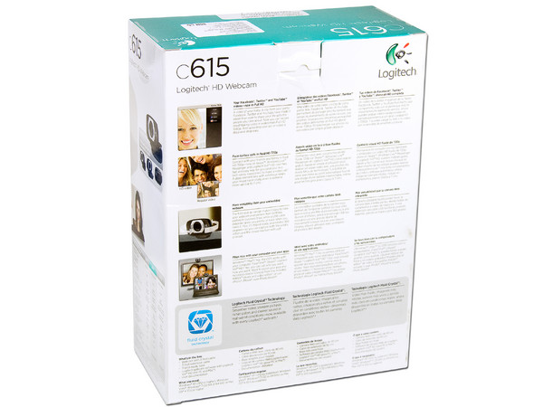 Cámara Web HD Logitech C615, Video Full HD, micrófono integrado, diseño plegable con rotación de 360 grados, USB.