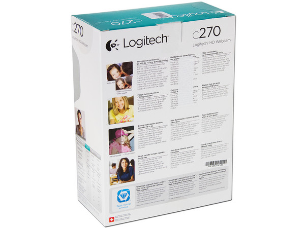 Cámara Web HD Logitech c270, Video 720p,  Resolución de 1280x720, USB