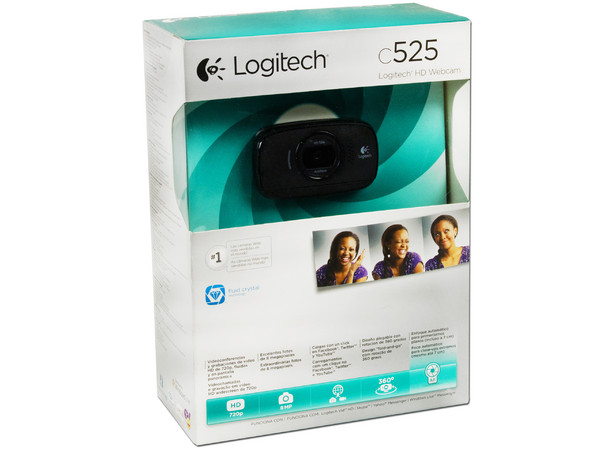 Cámara Web HD Logitech C525, Video 720p, Micrófono integrado, USB.