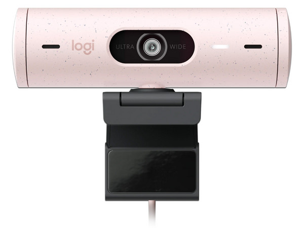 Cámara Web Logitech Brio 500, Video Full HD 1080p, Micrófono integrado, USB-C. Color Rosa.