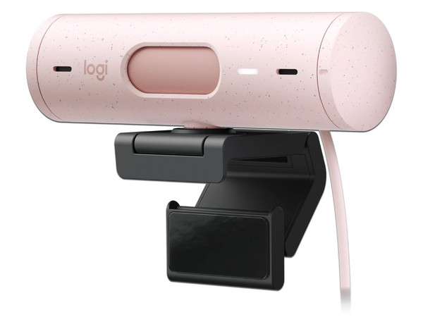 Cámara Web Logitech Brio 500, Video Full HD 1080p, Micrófono integrado, USB-C. Color Rosa.