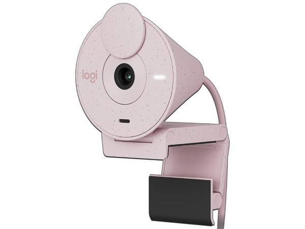 Cámara Web Logitech Brio 300, USB-C, Full HD 1080p, 2MP, Color Rosa.