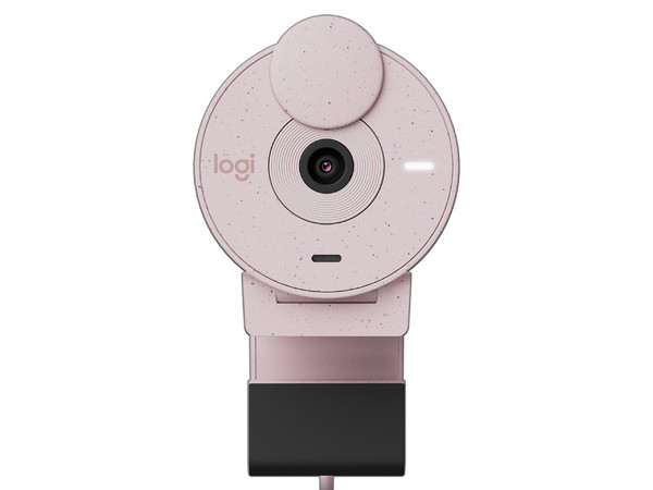 Cámara Web Logitech Brio 300, USB-C, Full HD 1080p, 2MP, Color Rosa.