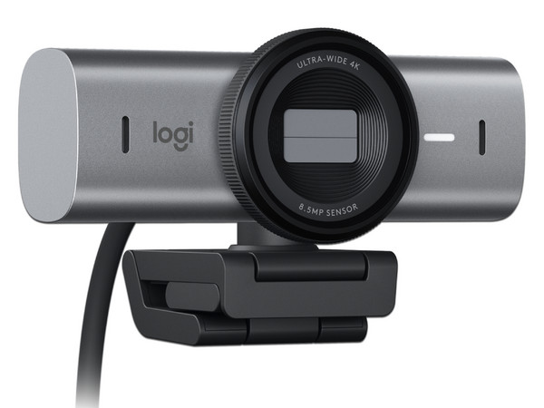 Cámara Web Logitech MX Brio Pro 700, Resolución UHD 4K (3840 x 2160 ), Micrófono dual, USB-C. Color Gris.
