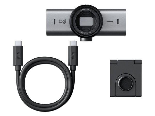 Cámara Web Logitech MX Brio Pro 700, Resolución UHD 4K (3840 x 2160 ), Micrófono dual, USB-C. Color Gris.