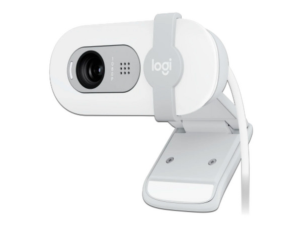 Cámara Web Logitech BRIO 100, Full HD 1080p, USB, Color Blanco.