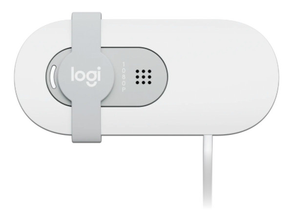 Cámara Web Logitech BRIO 100, Full HD 1080p, USB, Color Blanco.