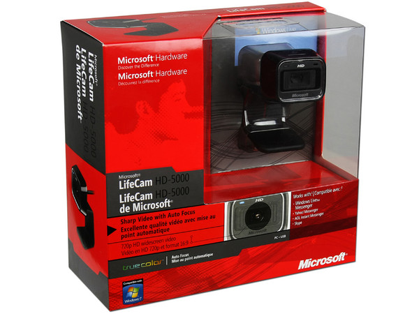 WebCam Microsoft LifeCam HD-5000, HD 720p widescreen (16:9), USB.