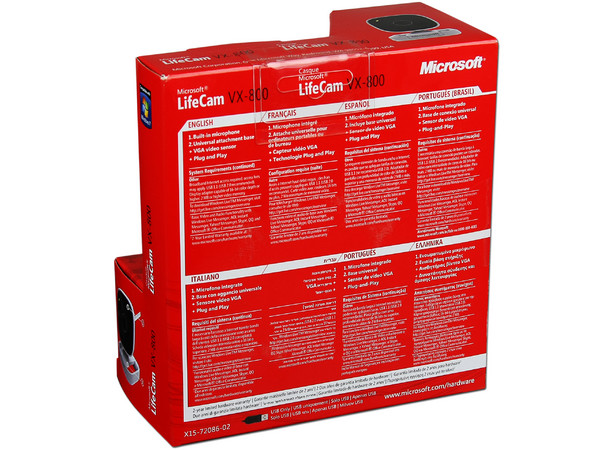 WebCam Microsoft LifeCam VX-800, 640x480, USB.