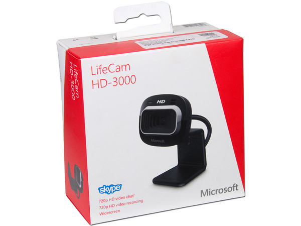 Cámara Web Microsoft LifeCam HD-3000, Video HD 720p, Micrófono integrado, USB.