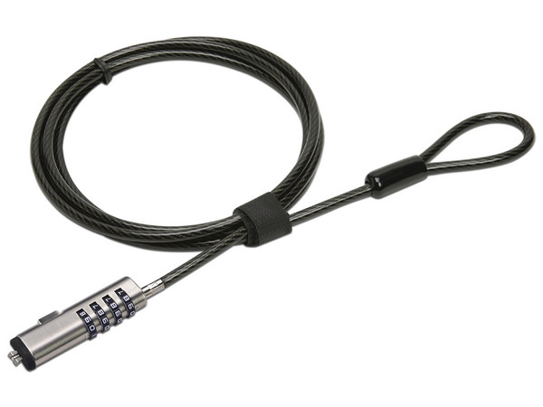 Candado para Laptop de Combinación BRobotix BRB-263601 de 1.8m, Color Negro