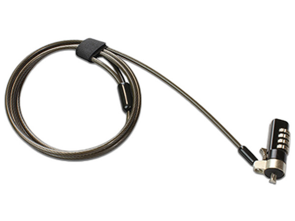 Candado de Seguridad EC Line EC-CP001, Combinación de 4 Dígitos, 1.8m. Color Negro.