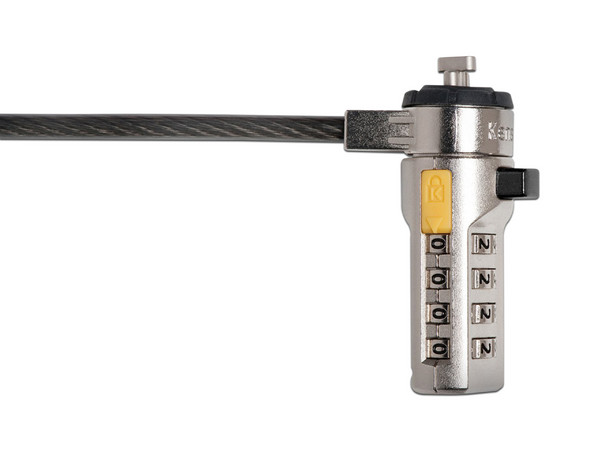 Cable de seguridad Kensington con cerradura de combinación serializada.