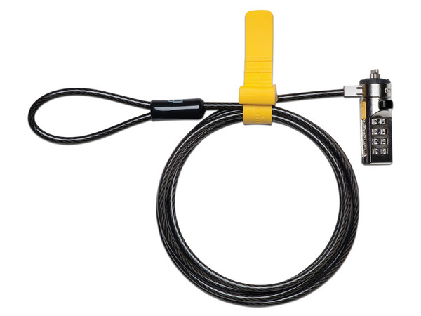 Cable de seguridad Kensington con cerradura de combinación serializada.