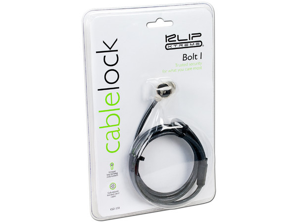 Cable de Seguridad Klip Xtreme Bolt I con candado de llave, 1.5m.